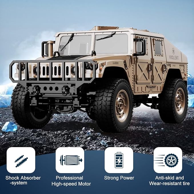 C8835 1:12 Scale Military RC Car with 3 500mah Battery 2.4GHz Remote Control Vehicle Simulation Off-Road Climbing VehicleRemote Control Truck-4x4 Off-Road RC Trucks Army Rock Crawler Humme