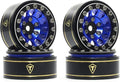 TREAL 1.0 Beadlock Wheels 12 Spokes Classic Rims (4P) for SCX24 AX24 FCX24 TRX4M 1/24 1/18 Crawler Car-Type I(Blue)