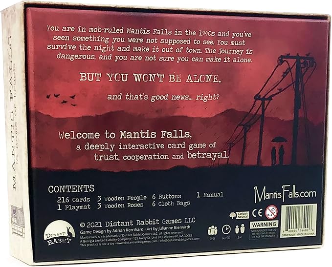 Mantis Falls Board Game – Deep Strategy Hidden Traitor Game for 2–3 Players Psychological Deduction &amp Betrayal 60–90 Minutes Ages 14+ Premium Card Quality Plastic-Free Components