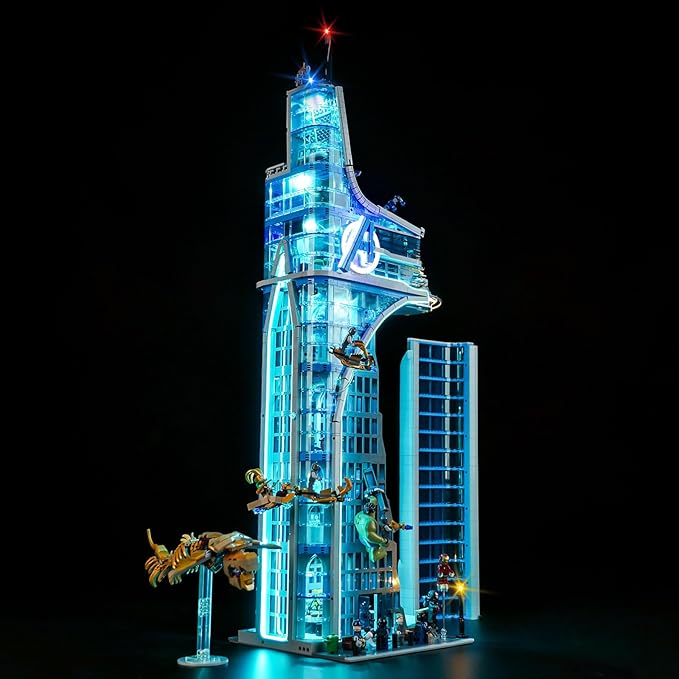 LED Light Kit Compatible with Lego Avengers Tower 76269 DIY Creative Lighting Set Accessories Compatible with Lego 76269 Building Set (Lights Only No Models)