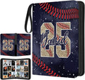 Personalized Ice Cream Drip Baseball Card Binder with Name &amp Number – Zipper Trading Card Album with Handle – Collector Case for Players &amp Fans (Baseball Galaxy)