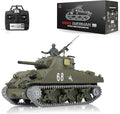 Heng Long US in Stock RC Tank 3898 RTR 2.4G 1/16 7.0 Upgraded M4A3 Sherman Metal Tracks Smoking Generator 340° Rotating Turret Infrared Combat BB Pellets BB Shooting Airsoft Tank