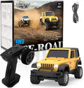 [4WD Edition 1/36 Scale Mini RC Crawler Car Toys for Age 8-14 Old Birthday Gifts Micro RC Truck 4×4 Small Cars with Off Road Full Proportional RTR 2.4GHz Remote - Yellow
