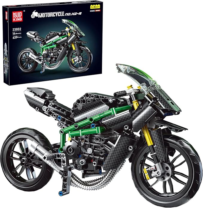 Mould King Motorcycle Building Sets 23002 Motorcycle Model Kits Superbike Blocks Kits Toys Collectible Motorbike Model for Adults 14+(639 PCS)