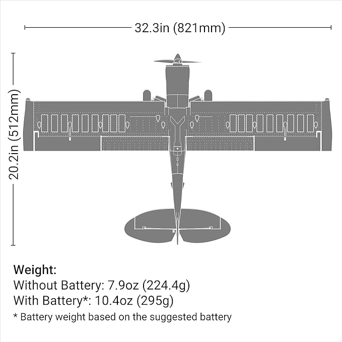 E-flite RC Airplane Micro Scrappy 800mm BNF Basic (Transmitter Battery and Charger Not Included) EFL02150D