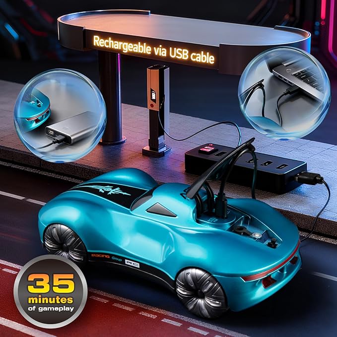 Gesture Sensing Remote Control Car with Display Dust Cover GarageUSB-C Rechargeable Drift RC Stunt Cars with LED Light|Spray|Sound2.4GHz Toy for Kids Christmas|Birthday Gifts for Boys Girls