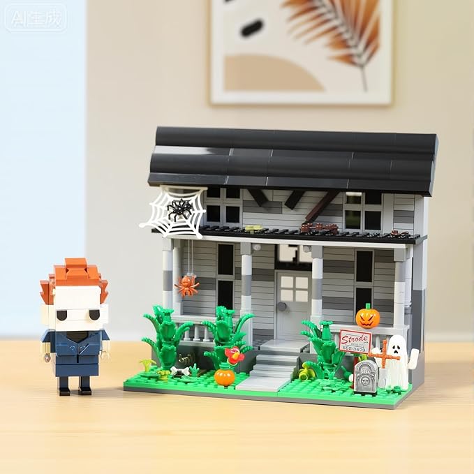 Halloween Movie Building Set – Horror House &amp Figure Toy Building Blocks Compatible with Lego Collectible for Horror Fans &amp Adults Creative DIY Display Toy