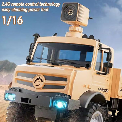 1:16 Scale Remote Control Trucks 2.4GHz RC Car with 720P Camera 20km/h High Speed Full Scale RC Rock Crawler Rear Drive Climbing Car Dual-Mode Remote Control for Teen Adults