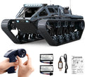 Mostop RC Tank Car 1:16 Scale 2.4Ghz Remote Control Crawler High Speed Tank Off-Road RC Tracked Vehicles 360°Rotating Drifting Car with 2 Batteries Military Truck for Kids Adults Gray