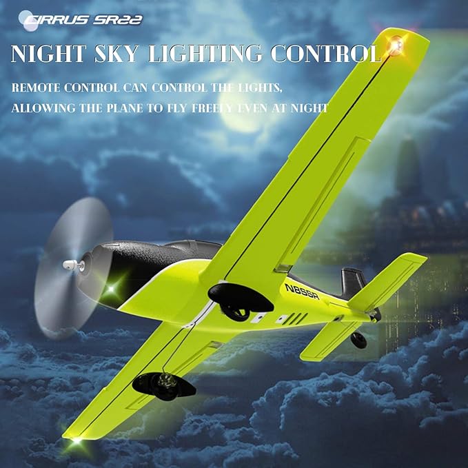 QIDI 580 5-Channel Off-Road Aircraft 3D RC Plane One-Key Hanging Stunt Fixed Wing with Wind Resistant Flight Control for Beginner and Experienced Ready to Fly(Green)
