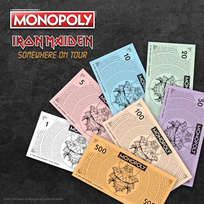 Monopoly Iron Maiden | Play as Bruce’s Lantern Guitar Amp Stack Nicko’s Drum Kit and More | Officially Licensed Collectible Game Honoring British Classic Heavy Metal Icons