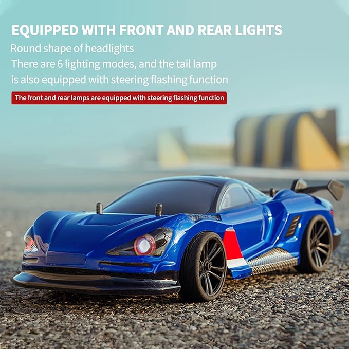 GoolRC RC Drift Car 1:16 Scale 4WD 35KM/H High Speed Remote Control Cars Full Proportional RTR 2.4GHz RC Racing Car with LED Lights Drifting Tire Racing Sport Toy Car for Teens and Adults