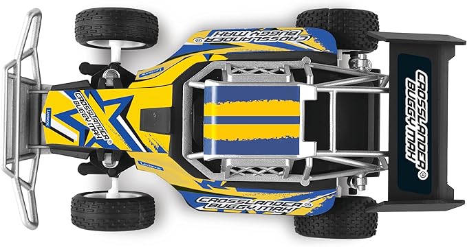 Lexibook Crosslander® Buggy Max RC Off-Road Buggy Up to 15km/h Remote Control and 2 Rechargeable Batteries Included Blue/Yellow RC22
