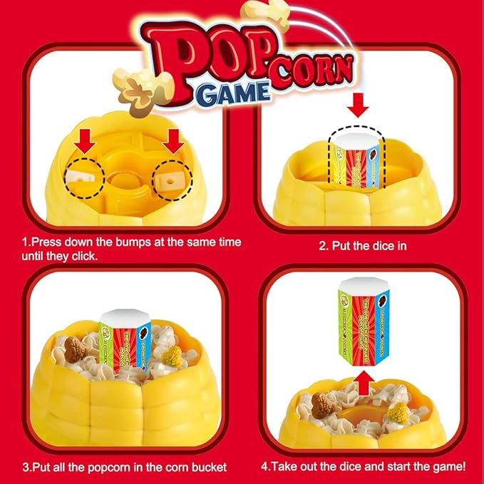 Kids Board Games for Family Night Party Games Who get’s Most Popcorn Board Game for Adults and Kids 8-12 2-4 PlayersEaster's Day Halloween Christmas Party Game