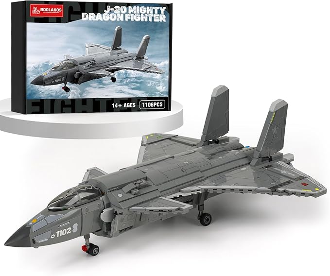 J-20 Fighter Jet Building Block Set for Adult Military Air Force Aircraft Building as Gift Giving (1106 Pieces)
