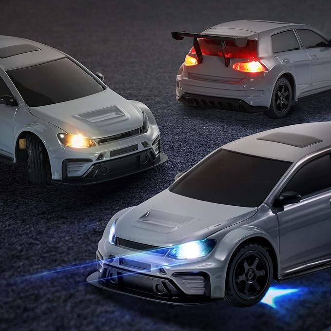 Fairrc 1/43 Scale Mini Drift RC Car 2.4GHz High Speed 4WD Drift Car for Adults RTR (Gray)