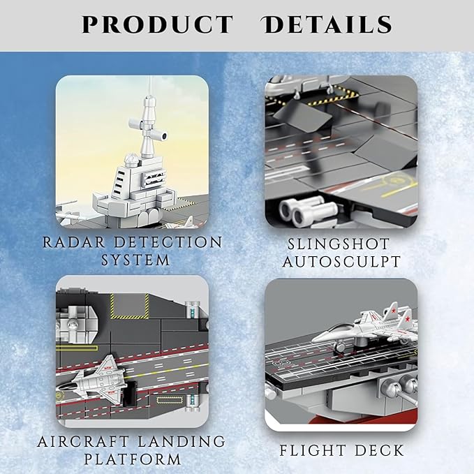 8 in 1 WW2 Aircraft Carrier Building Set Military Cruiser Ocean Battleship Toy with Helicopter &amp Boat (25 Warship Models) 562 Pieces Naval Gifts for Adults Man Teens 14+