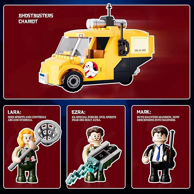 Halloween Midnight Haunted Mansion Lighting Building Bricks Set - Ghost Specter Phantom House City Town Modular Collection Kit 2617 Pcs for Adults &amp Teens