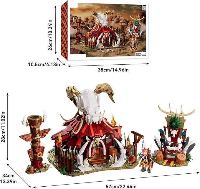 Medieval Castle Bonefire Gate Building Sets for Adults Architecture Sets with Knights &amp Viking Village Modular Display Set 2098pcs