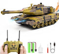 RC Tank - 2.4Ghz Remote Control Army Tank Toys with Auto Demo Sound Light Smoke - 13 Channel Military Vehicles Model Gift for Kids Adults Boys Age 6-8 9-12 Army Beige