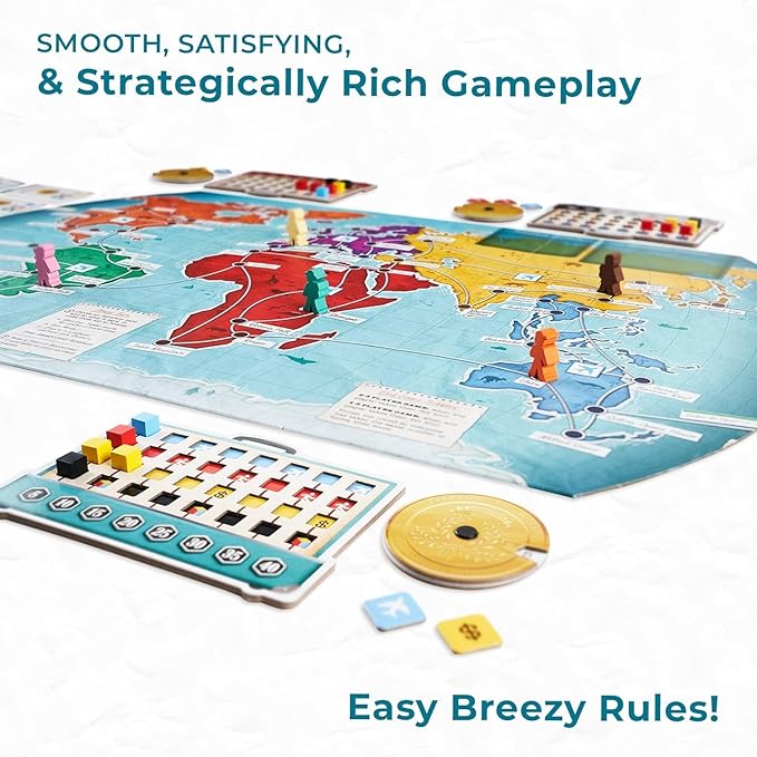 Underdog Games Trekking the World 2nd Edition - Award-Winning Board Games for Kids &amp Adults Ages 12+ - Easy-to-Learn Strategy Journey for Globetrotters Perfect for Family Game Night &amp Educati