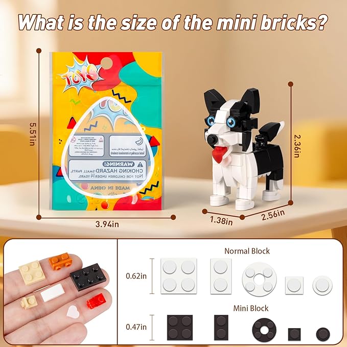HIGH GODO 9pack Party Favors Mini Dogs Building Set Adorable Animals Building Set for Goodie Bags Stuffers Party Favors Birthday Gift for Teens 14+ (1002PCS)