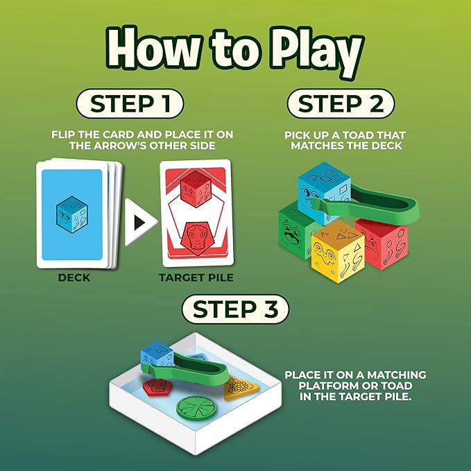 The Uzzle Topple Toads – Fun &amp Competitive Stacking Game - Engaging Balance Board Game - Endless Laughter &amp Excitement -2-4 Players