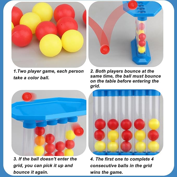 Exciting Bounce Ball Game Plastic Jumping Top Board Game for Adults Kids &amp Family - Ideal for Birthday &amp Party Games
