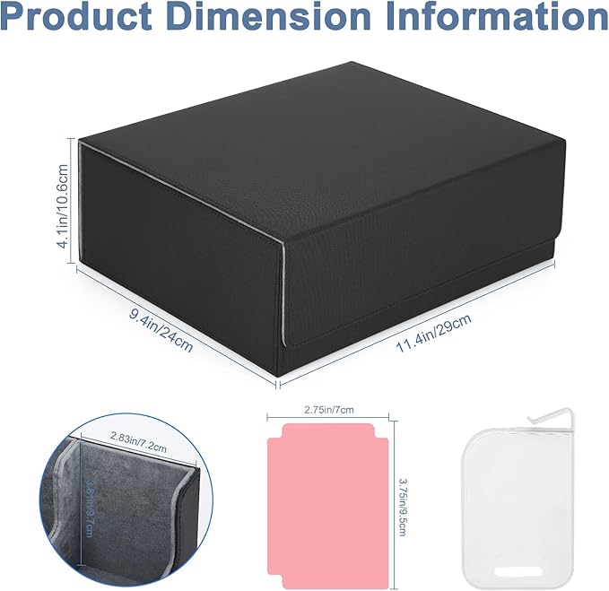 Card Deck Case for Trading Cards 1800+ MTG Card Storage Box Leather Magnetic Closure Storage Box for Magic Commander MTG YuGiOh PKM and Sports Cards