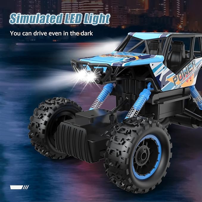 DOUBLE E RC Car 1:12 Remote Control Car Monster Trucks with Head Lights 4WD Off All Terrain RC Car Rechargeable Vehicles