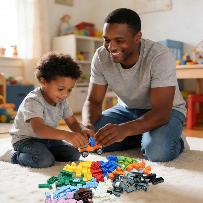 BroTex Wheels and Axles Sets with Steering Wheels&amp &ampWindshield&ampTraffic Light Over 400pcs Classic Bricks Pieces and Car Parts Kits Basic Bulk Building Blocks Vehicles with Tires