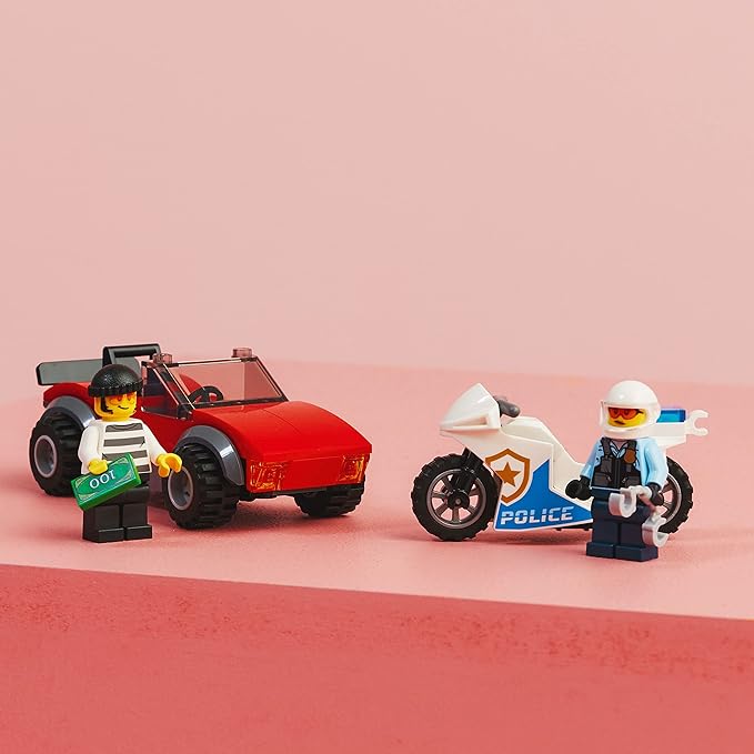 LEGO City Police Bike Car Chase 60392 Toy with Racing Vehicle &amp Motorbike Toys for 5 Plus Year Olds Kids Gift Idea Set Featuring 2 Officer Minifigures