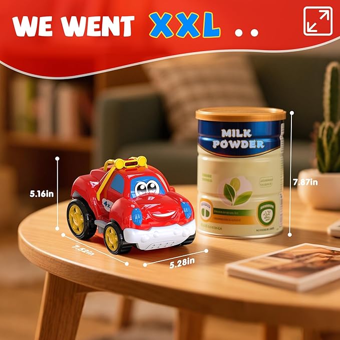 Toddler Remote Control Car Pickup Truck Toy for Kid Cartoon RC Vehicle for Toddlers 1-3 Durable Construction for Boys &amp Girls