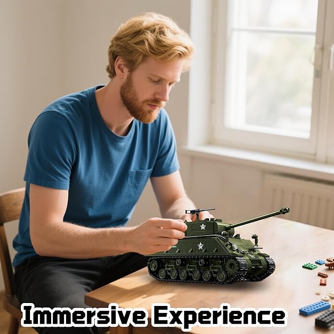 M4 Sherman Tank Building Set WW2 Army Military Vehicles Collection for Adults Home Decor