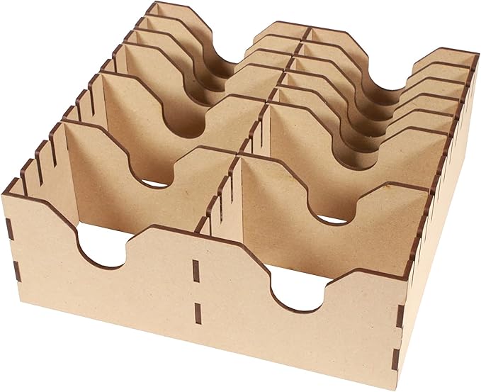 The Broken Token Game Organizer Compatible with Marvel Champions - Wooden Game Organizing Box with Multiple Dividers