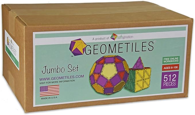 3D Building Set for Learning Math Includes Many Online Activities Jumbo Size 512-pc Made in USA