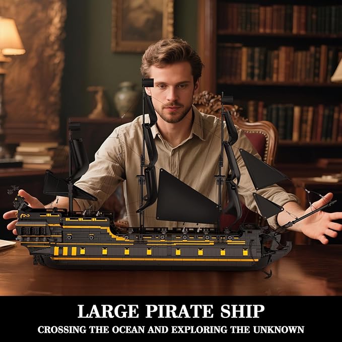 Mould King Pirates Ship Large Building Sets 13186 MOC Black Pearl Sailboat Construction Sets to Build Boat Sets for Adult Home Decor &amp Birthday Gifts for Teens 14+(5266PCS)
