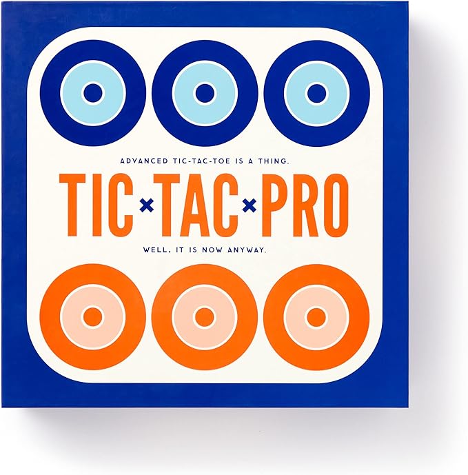 Brass Monkey Tic Tac Pro – Classic Game Set with Beautiful Painted Wooden Game Pieces Perfect for Parties and Coffee Table Décor