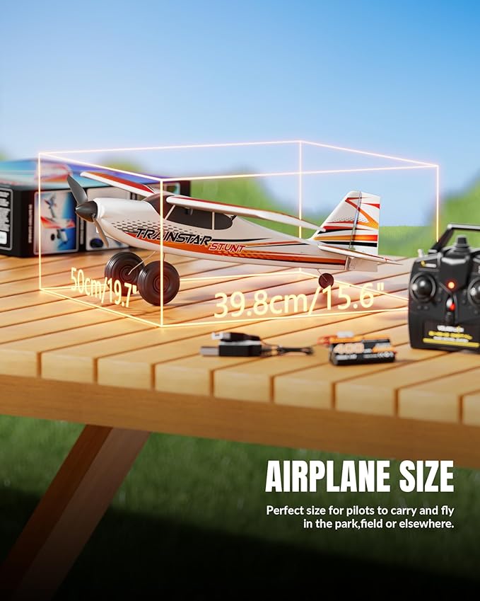 volantexrc 4 CH RC Plane TrainStar 500mm Brushless Remote Control Airplane Fighter RTF with 6-Axis Gyro3 Modes &amp Aerobatics 2.4GHz Radio Controlled Aircraft for Beginners &amp Adults (Red)