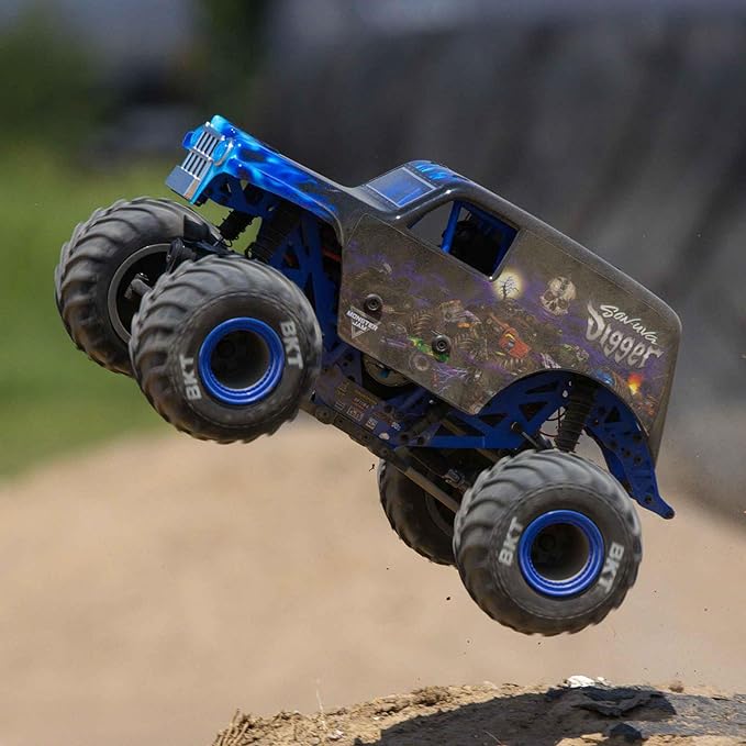 Losi 1/18 Mini LMT Son Uva Digger 2S 4X4 RTR Brushed Monster Truck Battery &amp Charger Included Blue LOS01026T2