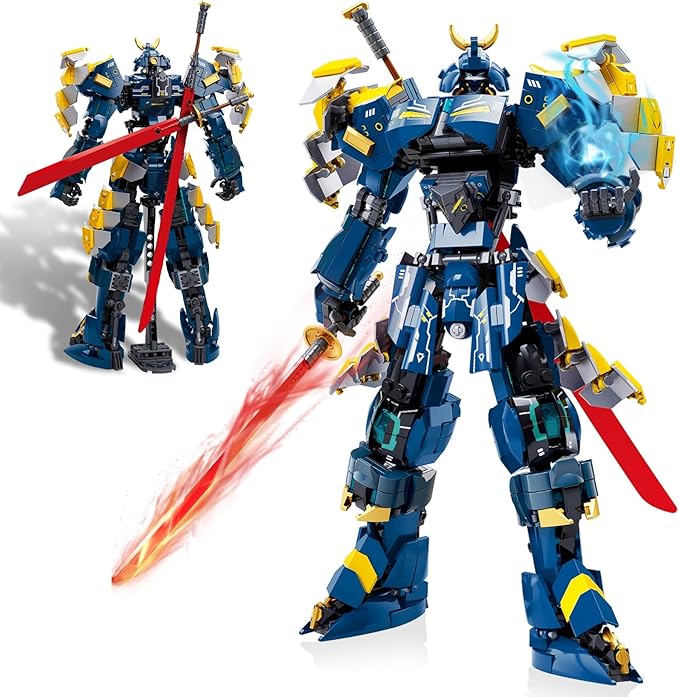 HIGH GODO Samurai Mech Warrior Building Set Double Swords Armor Robot Openable Cockpits Model Kit Ideas City Justice Hero Soldier Ninja Gift for Adults Teens 14+ (765PCS)