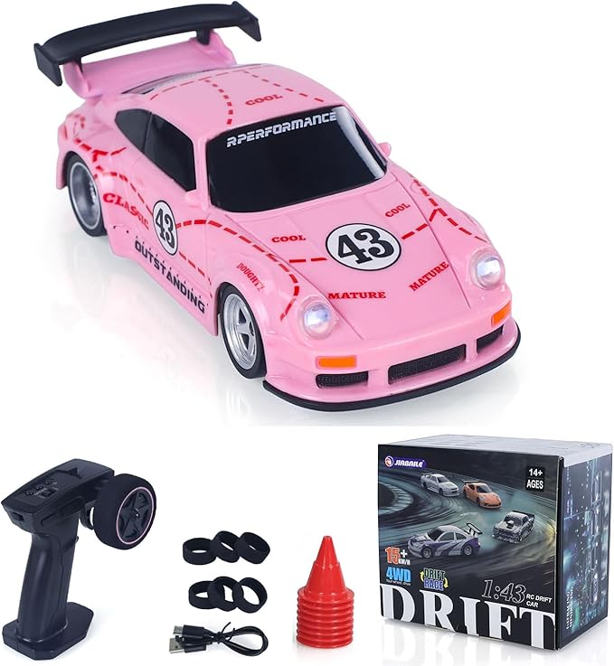 TOUCAN RC HOBBY 1/43 2.4G Radio Control Drift Car Racing Vehicles High Speed 15KM/H 4WD Mini Car Model Battery Lights RTR Gift for Ages 14+