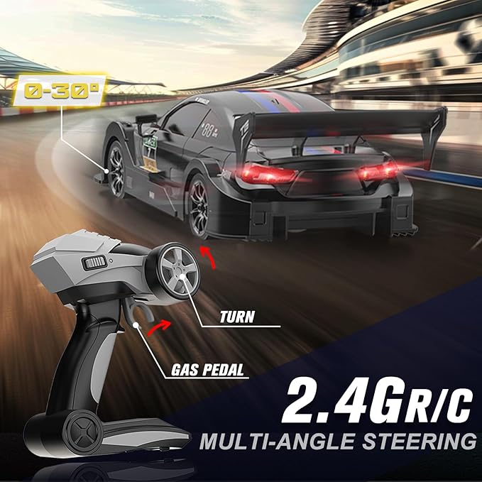 RC Drift Car 1:16 Scale Remote Control Car 2.4GHz 4WD 40KM/H High Speed RC Racing Car with Headlight Drifting Tires and Racing Tires for Adults Kids