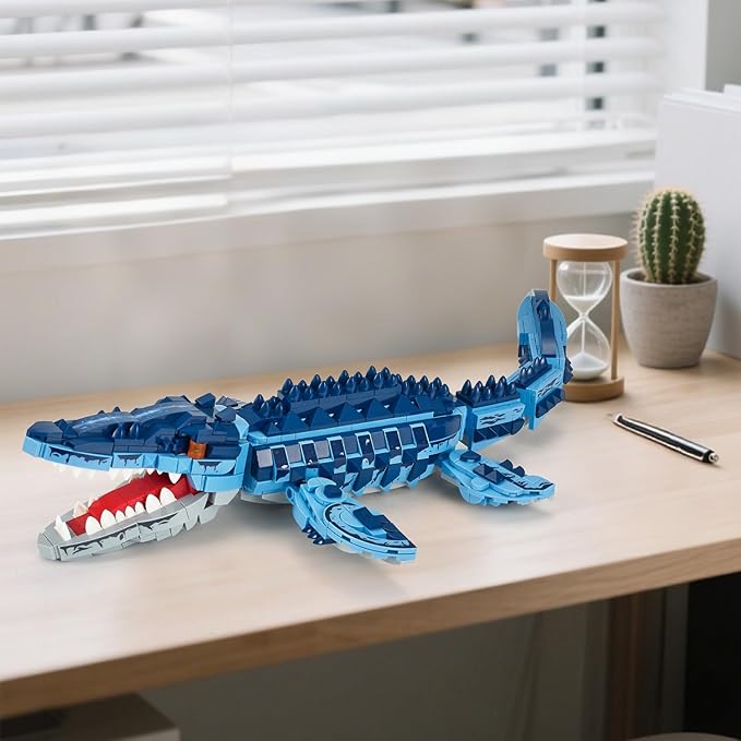 Mosasaur Dinosaurs Building Sets805 Pcs Ocean Animal Building ToysSea Creatures Creativit Model Building SetSTEM World Park Building KitsOffice Home Decor Gifts for AdultsTeens and Kids