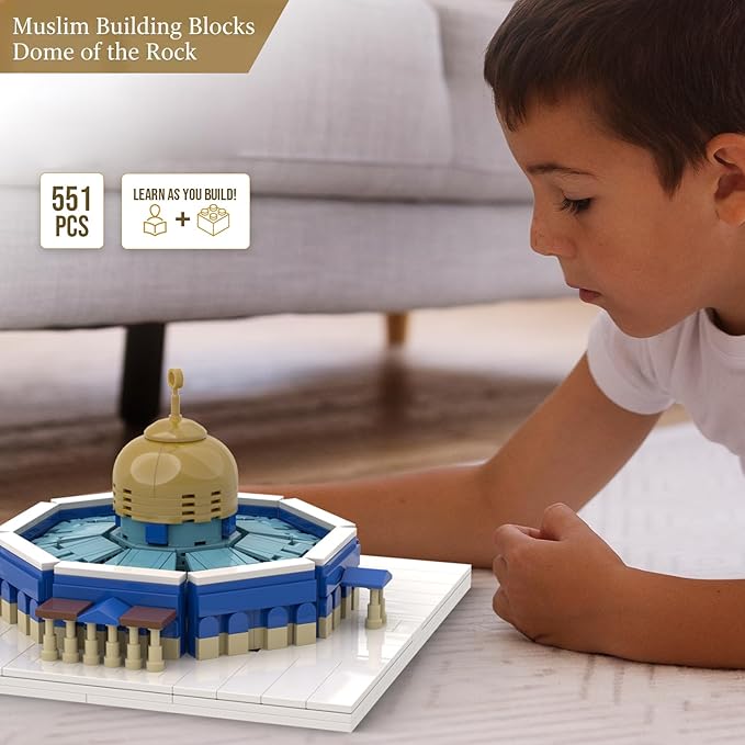 sterope Dome of The Rock Building Blocks Set Islamic Architectural Model Bricks Toys for Kids Muslim Gifts for Kids AdultEducational Toy Building Set for Kids Eid al Fitr Gift