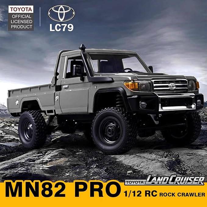 Upgraded MN82 PRO LC79 RC Rock Crawler 1/12 MNRC RC Crawler 4x4 Toyota LC79 Off Road RC Pickup Truck 4WD 2.4GHz RC Climing Car RTF with LED Lights for Adults