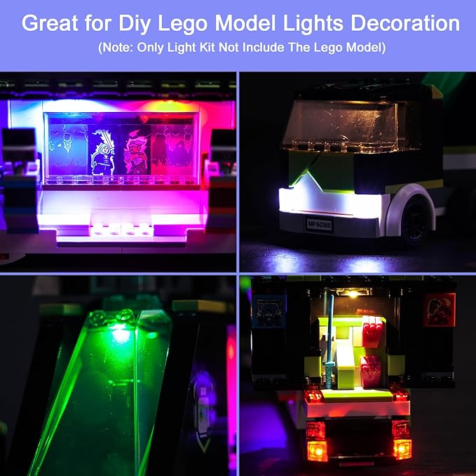 Upgraded Led Light Kit Compatible with Lego City Gaming Tournament Truck Building Toy Set Compatible with Lego 60388 Gift Idea for Boys Girls and Kids (Model Not Included)