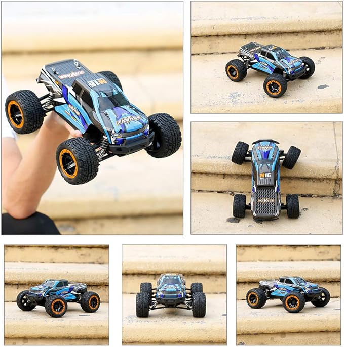 GoolRC 16889A RC Car 1:16 Scale Remote Control Car 4WD 45KM/H High Speed RC Truck with Brushless Motor 2.4GHz All Terrain Off Road RC Crawler Electric Vehicle Toy for Adults (Blue)