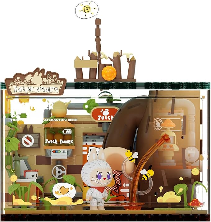 POP MART The Monsters Forest Secret Base Series Blocks-Juice Maker Labubu Building Toy Set Interactive Building Toy for Kids Boys and Girls