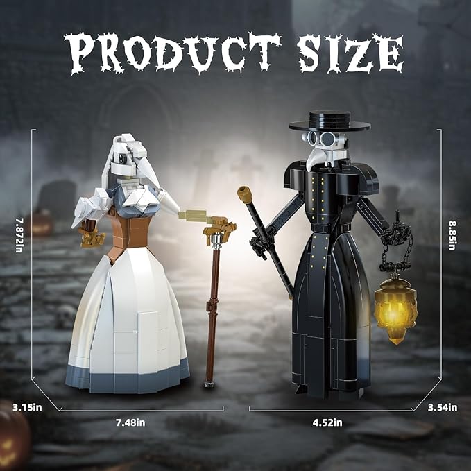 Plague Doctor Building Blocks Set - Medieval Themed Collectible Toy for Adults and Kids - Creative Construction Kit Gift for Boys and Girls (500Pcs)